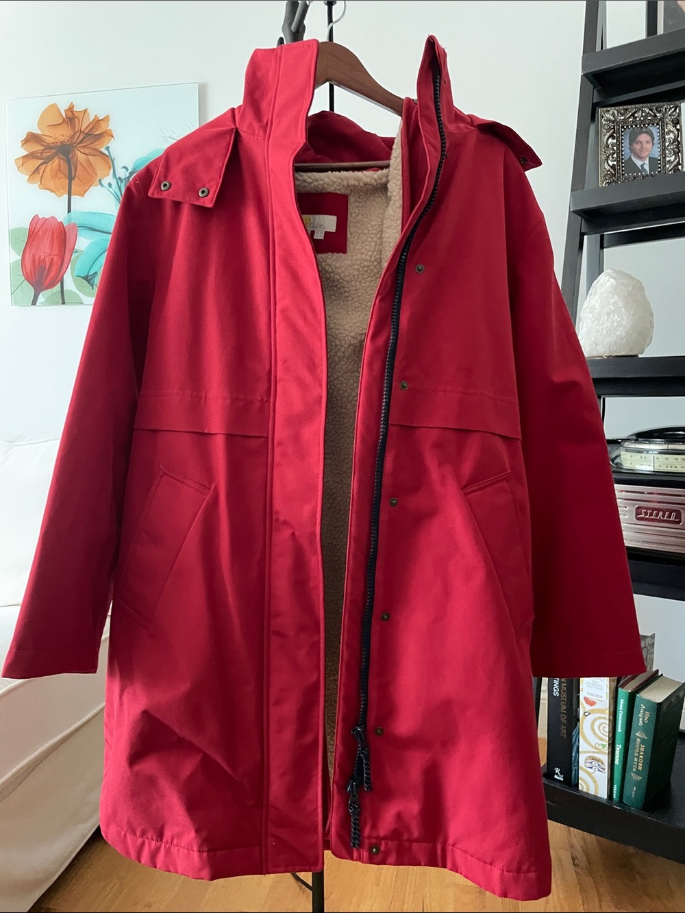 Boden Red Hooded 3 in 1 Ski & Snow Jacket with Sherpa Lining